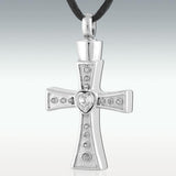 Diamond Heart Cross Stainless Steel Cremation Jewelry - HeroinSupport.org
