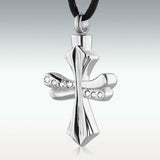 Silver Phoenix Cross Stainless Steel Cremation Jewelry - HeroinSupport.org