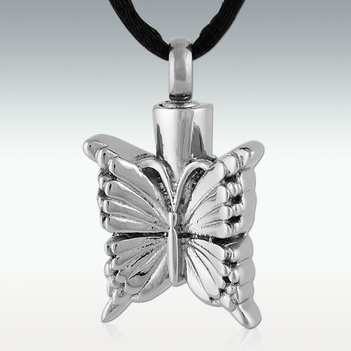 Floating Butterfly Stainless Steel Cremation Jewelry-Engravable - HeroinSupport.org