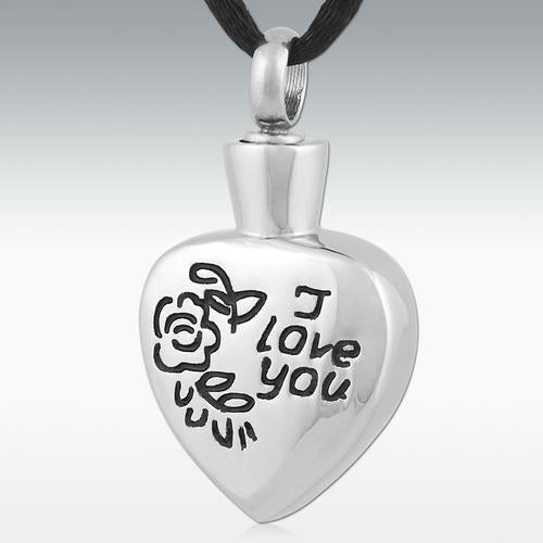 I Love You Stainless Steel Cremation Jewelry - HeroinSupport.org