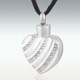 Sparkle Wave Heart Stainless Steel Cremation Jewelry - HeroinSupport.org