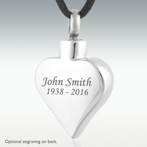 Celebration Heart Stainless Steel Cremation Jewelry - Engravable - HeroinSupport.org