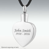 Marvelous Heart Stainless Steel Cremation Jewelry - Engravable - HeroinSupport.org