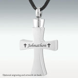 Topaz Heart Cross Stainless Steel Cremation Jewelry - HeroinSupport.org