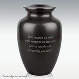 Extra Large Classic Aluminum Cremation Urn - Engravable - HeroinSupport.org