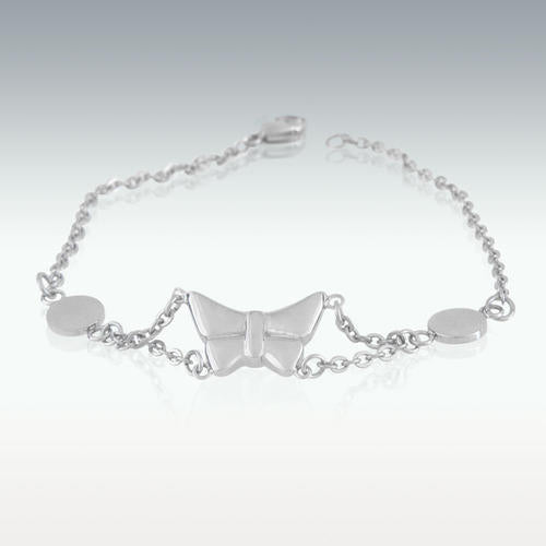 Butterfly Charm Bracelet Cremation Jewelry - 8" Long - HeroinSupport.org