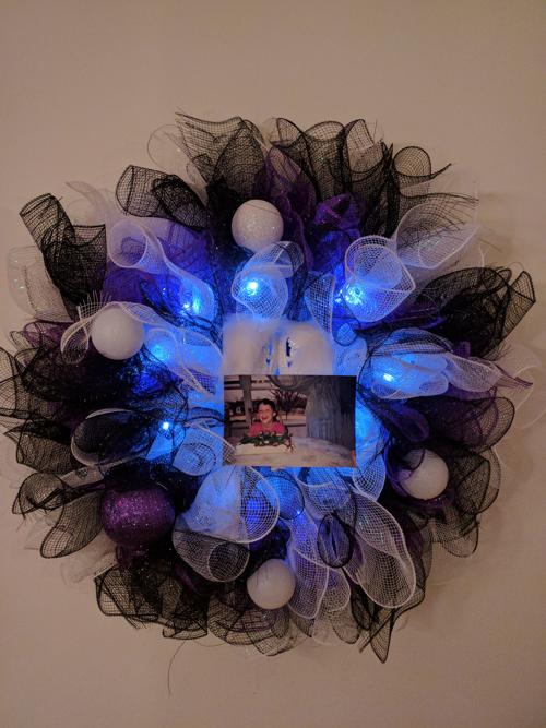 Wreath - Overdose Colors - Purple, Black & White - HeroinSupport.org