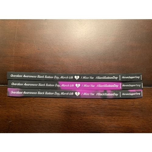 "Overdose Awareness Black Balloon Day March 6th" - Wristband - HeroinSupport.org