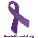 Window Decal - Purple Heroin Awareness Ribbon - HeroinSupport.org