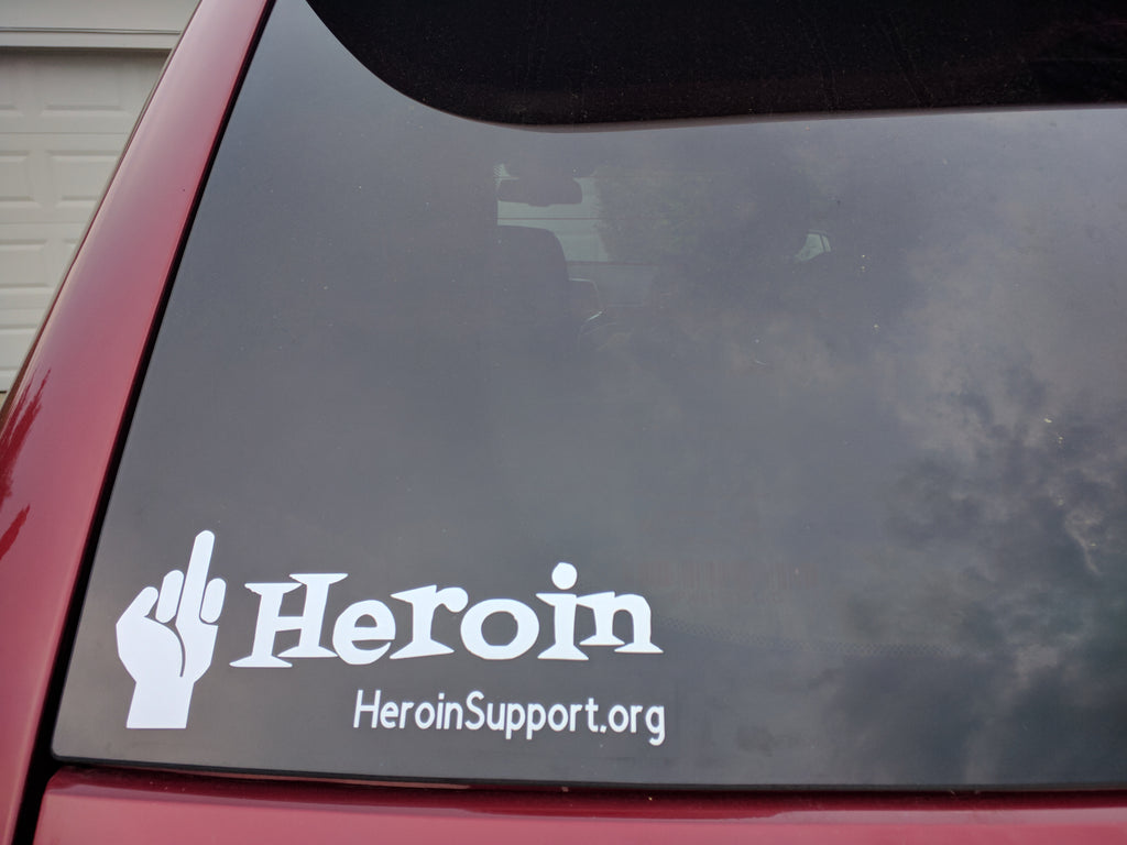 Window Decal - Finger F#ck Heroin - 3" x 8" - HeroinSupport.org